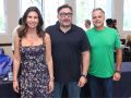Da esq. para a dir., Laura Almeida, Thiago Massad e Rogério Marrone