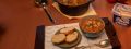 Sopa Cremosa de Batata com Carne Desfiada e Macarrão.
