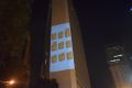 Projeção do evento em prédio do Rio de Janeiro