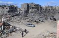 Ruas da cidade de Rafah, no sul de Gaza. Palestina, janeiro de 2025.