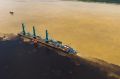 Infraestrutura flutuante do Super Terminais no Encontro das &Aacute;guas entre os rios Negro e Solim&otilde;es